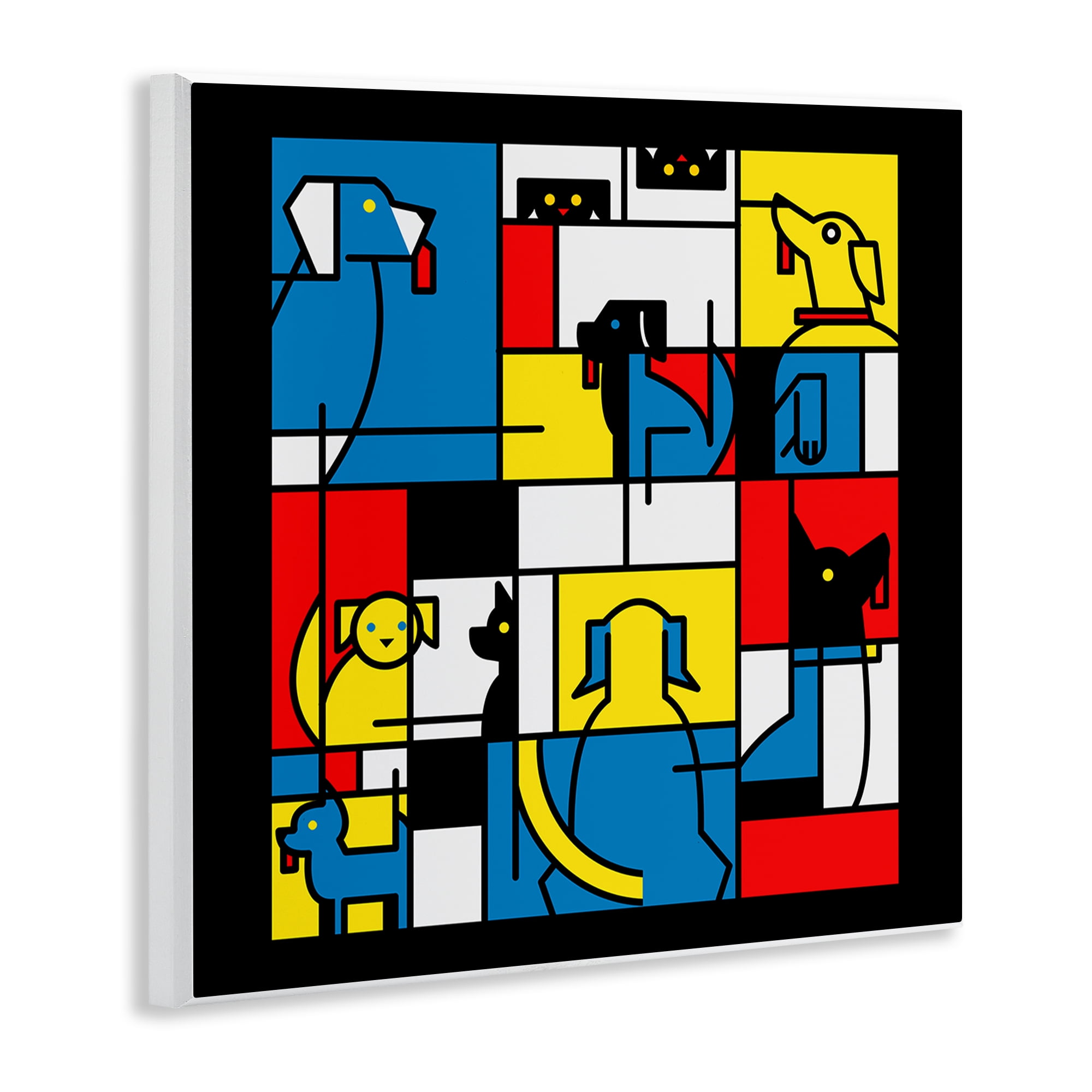 Stupell Industries Color Block Dogs Abstract Wall Plaque Art, design by Tobe Fonseca
