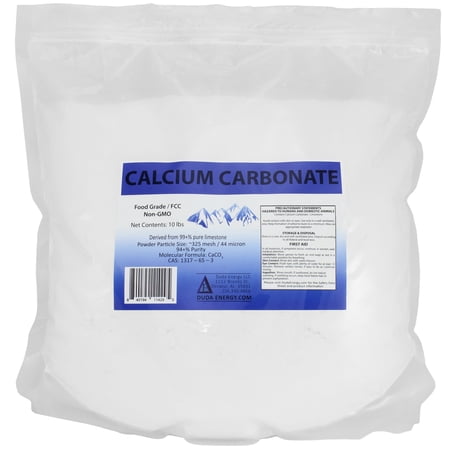 Duda Energy Food Grade Calcium Carbonate Powder, 97+% Typical Purity, 10 lb Bag