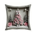 thumbnail image 2 of HCBY Christmas Pillow Covers, Soft Cozy Snowman Santa Pillowcases, Romantic Holiday Decor(Pink A,17.7"x17.7"), 2 of 6