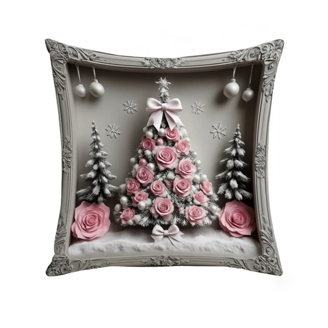 Tapas de Almohada de Navidad Tapas de Almohada de Navidad Tapas de Almohada Decorativas de 17.7x17.7 Pulgadas Tela de Lana Cremallera Oculta Decoración Del Hogar Tapas de Almohada Tamaño Estándar