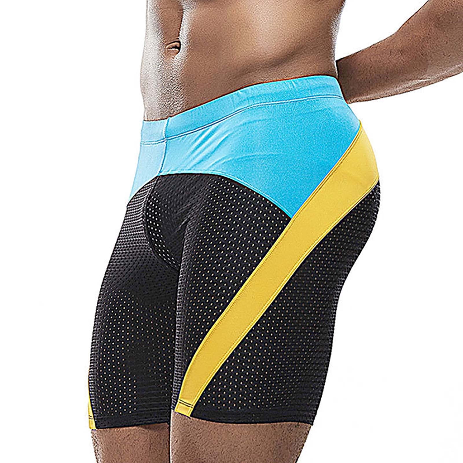 Mens Swim Trunks Quick-Drying Low Waisted Swimming Bottoms Stretchy Slim Color Block Breathable Hollow-Out Athletic Swimwear Bathing Suits Shorts