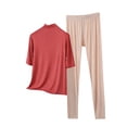 thumbnail image 2 of ylioge M-5X Plus Size Womens Modal-Pajama Sets 2 Piece Outfits Ladies Casual Solid Color Short Sleeve Tops Straight Leg Pants Loungewear Pajamas Set, 2 of 5