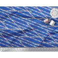 thumbnail image 3 of Soimoi Blue Japan Crepe Satin Fabric Celebration Flags Party Print Sewing Fabric Yard 42 Inch Wide, 3 of 3