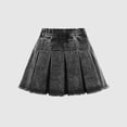thumbnail image 4 of QTBIUQ Girls Denim Skirt High Elastic Waist Skort Utility A-Line Summer Jeans Skirt, 4 of 5