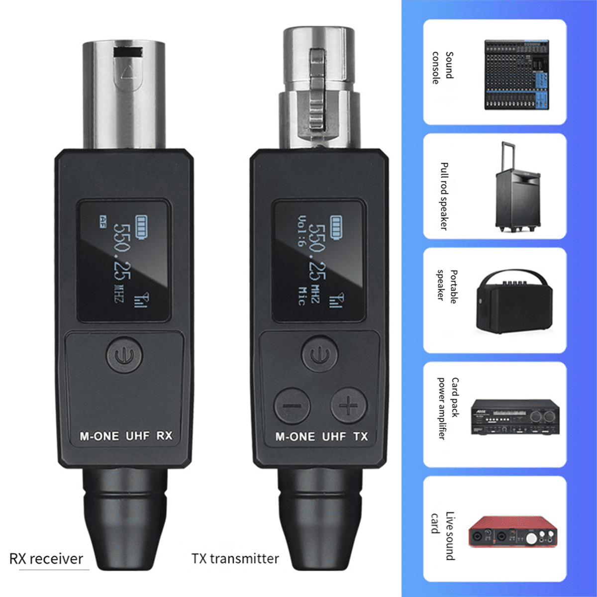 UHF Wireless Microphone Converter Transmitter Receiver for Dynamic Microphone Guitar Receiver Wireless Adapter