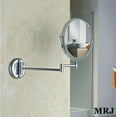 thumbnail image 3 of Makeup Mirror Bathroom Mirror Wall Mounted Makeup Mirror 8- inch Two- Sided Swivel Wall Mounted Mirror Extending Folding Bathroom Shaving Cosmetic Make Up Mirror3X/ 5X Magnification, 3 of 4