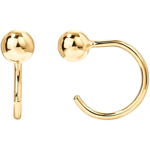 925 Sterling Silver Huggie Half Hoop Earrings | Hypoallergenic Minimalist Tiny Cartilage Earring