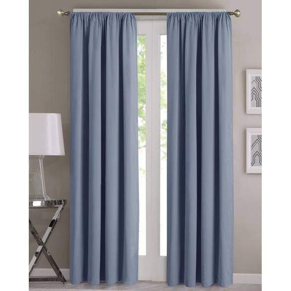 Harper Lane Rod Pocket Solid Window Panel Stonewash 50x84