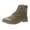 Army Green, variant on Men's Work Boots Round Toe Lace-Up Side Zipper Thick Sole Canvas Work Shoes