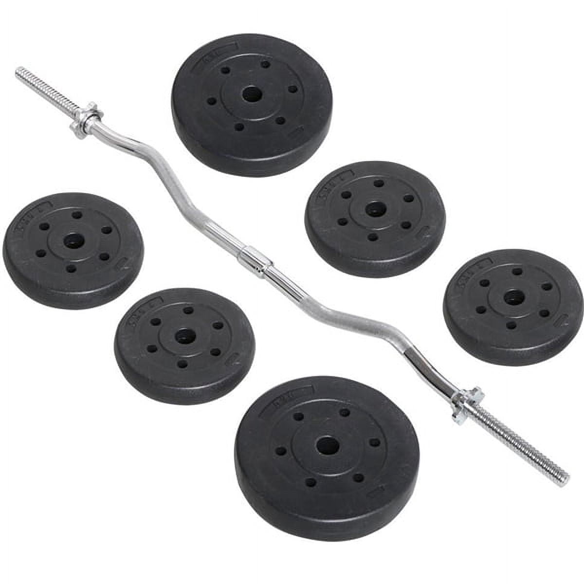Renwick 55lb Barbell Dumbbell Weightlifting Set Black