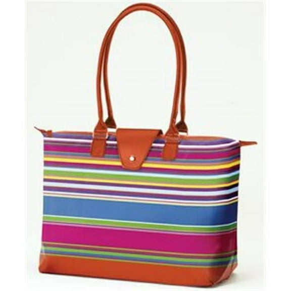 Joann Marrie Designs NF3OR Long Handle Fold-Up Bag, Orange & Black