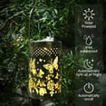 thumbnail image 2 of Butterfly Solar Lanterns Outdoor Hanging, Hollowed-Out Metal Waterproof LED Garden Decor Light For Patio Yard Pathway Lawn Front Porch, Christmas Thanksgiving Birthday Gifts For Women Mom Grandma, 2 of 9