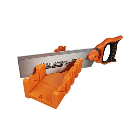 

Clamping Mitre Saw Box 14 Inch Woodworking Angle Teeth Box Sided 90° Saw 45° Slot Types Plastic Double