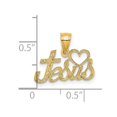 thumbnail image 3 of FB Jewels 14K Yellow Gold Love Jesus Script Pendant, 3 of 4