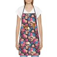 thumbnail image 3 of Disketp Skull Blue Flower Kitchen Apron with adjustable Aprons for Women with Pockets Cooking Powder Pink Apron, 3 of 7