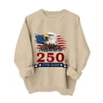 thumbnail image 5 of Leey-World 250 Years America Anniversary USA 250th Birthday Apparel T-Shirt Patriotic Tops for Women(Beige,2XL), 5 of 9