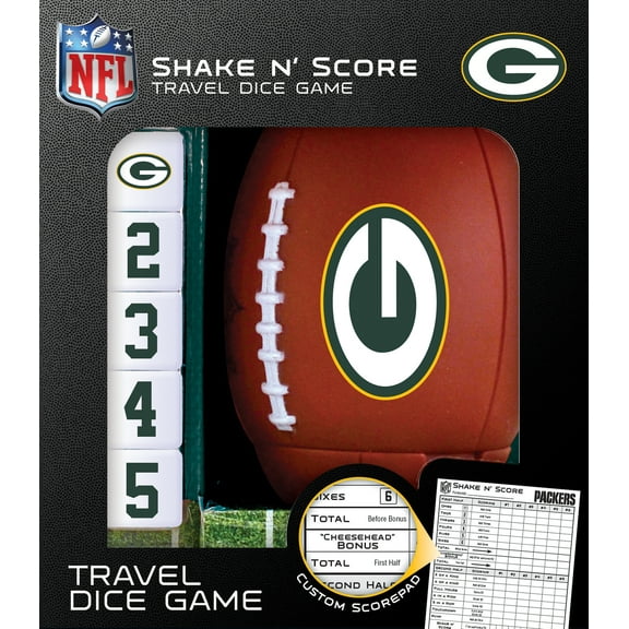 MasterPieces Officially Licensed NFL Green Bay Packers Shake N' Score Dice Game for Age 6 and Up