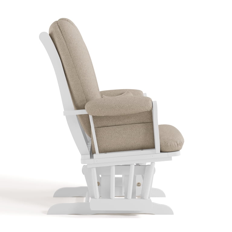 Storkcraft Tuscany Glider & Ottoman, White with Taupe Swirl photo 7