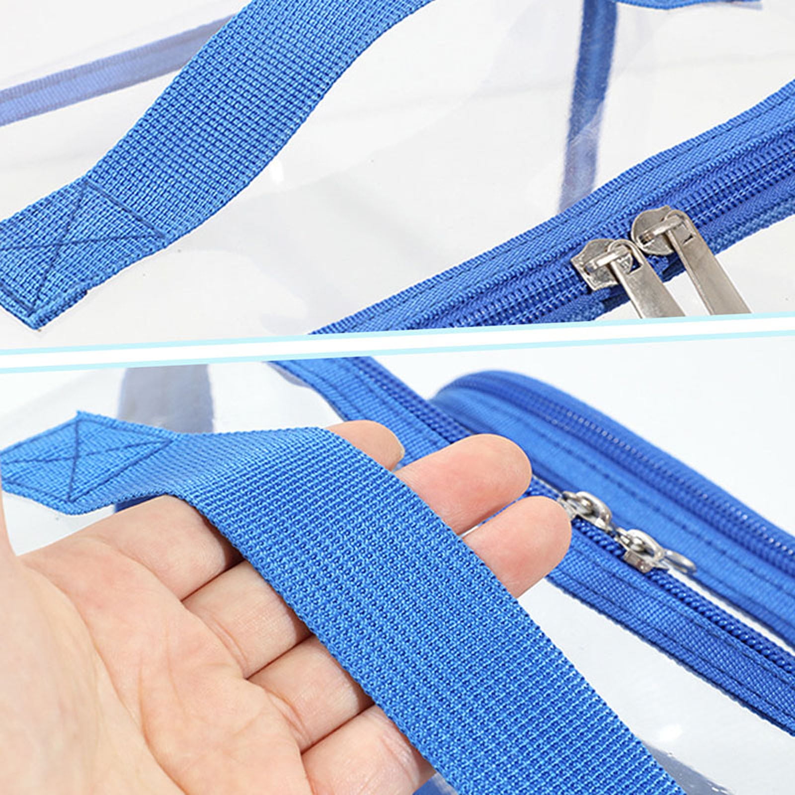 SCNOR Lunch Bag for Women and Men,Reusable Lunch Tote,Stitch Bento Bags,Plastic,Blue