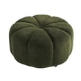 thumbnail image 3 of Christopher Knight Home Modern Round Velvet Pumpkin Ottoman, Plush Upholstered Footstool, Olive Green, 3 of 12