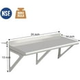 thumbnail image 4 of Qinaqin 24 inch Stainless Steel cm de Anchoall Estante NSF Commercial Anchoall-Mounted Shelving Appliance & Equipment Metálico Anchoith a Backsplash y Two Brackets, 4 of 8