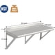 thumbnail image 3 of Estante de Pared de Acero Inoxidable de 24 Pulgadas, Montaje Comercial con Respaldo y 2 Soportes, 3 of 8