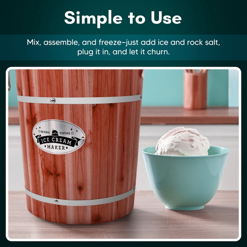Elite Gourmet EIML2502 6qt Old Fashioned Ice Cream Maker