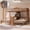 Natural, variant on Harper & Bright Designs Twin L Shaped Triple Bunk Bed with Storage Shelves and Desk & LED Lights, Solid Wood Twin over Twin & Twin Bunk Beds for 3 with Reading Lamp for Apartment Dormitory, Natural