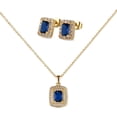 thumbnail image 1 of Set de Joyería para Mujer Oro 14k o Plata con Zirconia Cúbica LuckyLy, Juego de Collar y Aretes Mujer, Modelo Elia Azul azul UNITALLA, 1 of 6