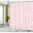 thumbnail image 4 of Ambesonne Pink Shower Curtain, Whimsical Motifs Repeating, 69"Wx75"L, Soft Pink White Blush, 4 of 4