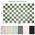 thumbnail image 2 of CozyDesg Shag Area Rugs, 8'x10' Soft Fluffy Floor Rugs Checkered Carpet，Washable Area Rugs for Living Room Bedroom Decor,Deep Green & White, 2 of 7
