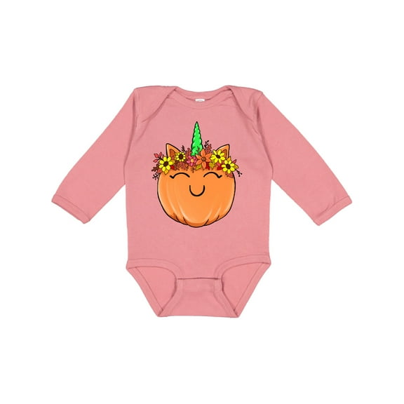 Inktastic Pumpkin Unicorn for Halloween and Thanksgiving Boys or Girls Long Sleeve Baby Bodysuit