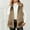 Brown, variant on Oplxuo Women's Faux Fur Vest Coat Lapel Button Down Elegant Sleeveless Jacket Outerwear Fuffy Soft Winter Waistcoat