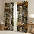 thumbnail image 2 of Castle Fairy Safari Deer Black Out Curtains for Boys Girls,Abstract Vintage Camouflage Curtains Pack of 2 (42x63 Each),Autumn Jungle Tree Branches Bedroom Curtains,Luxury Bedroom Decor, 2 of 6