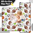 thumbnail image 4 of Football and Basketball White Pattern Teens Toddler Nap Mat with Pillow, Sleeping Mat Bag for Preschool Daycare 50"x20", 4 of 6