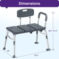 thumbnail image 4 of KEKOY Tub Transfer Bench for Bathtub and Showers, Adjustable Shower Bench, Bath Shower Chair Seat 400LBs for Elderly, Adults and Disabled, 4 of 9
