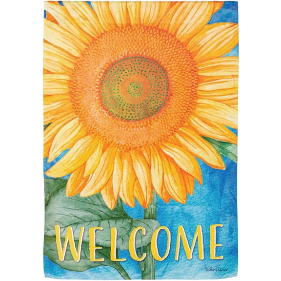 Welcome Sunflower Garden Flag 12 x 18 Inch Double Sided Small Outdoor House Flag for All Seasons