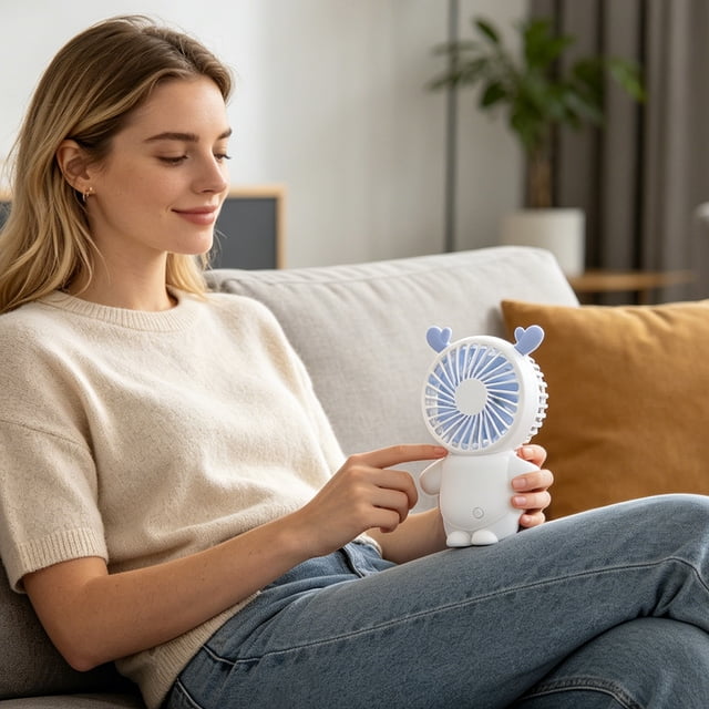 EGNMCR Home Appliances Mini Fan USB Rechargeable Portable Handheld Fan Plastic Fan