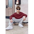 thumbnail image 6 of Arshiner Boys Sweatshirts Long Sleeve Crewneck Pullover Shirt Kids Fashion Fall Winter Sweater Size 6-14 Years Wine Red 150, 6 of 7