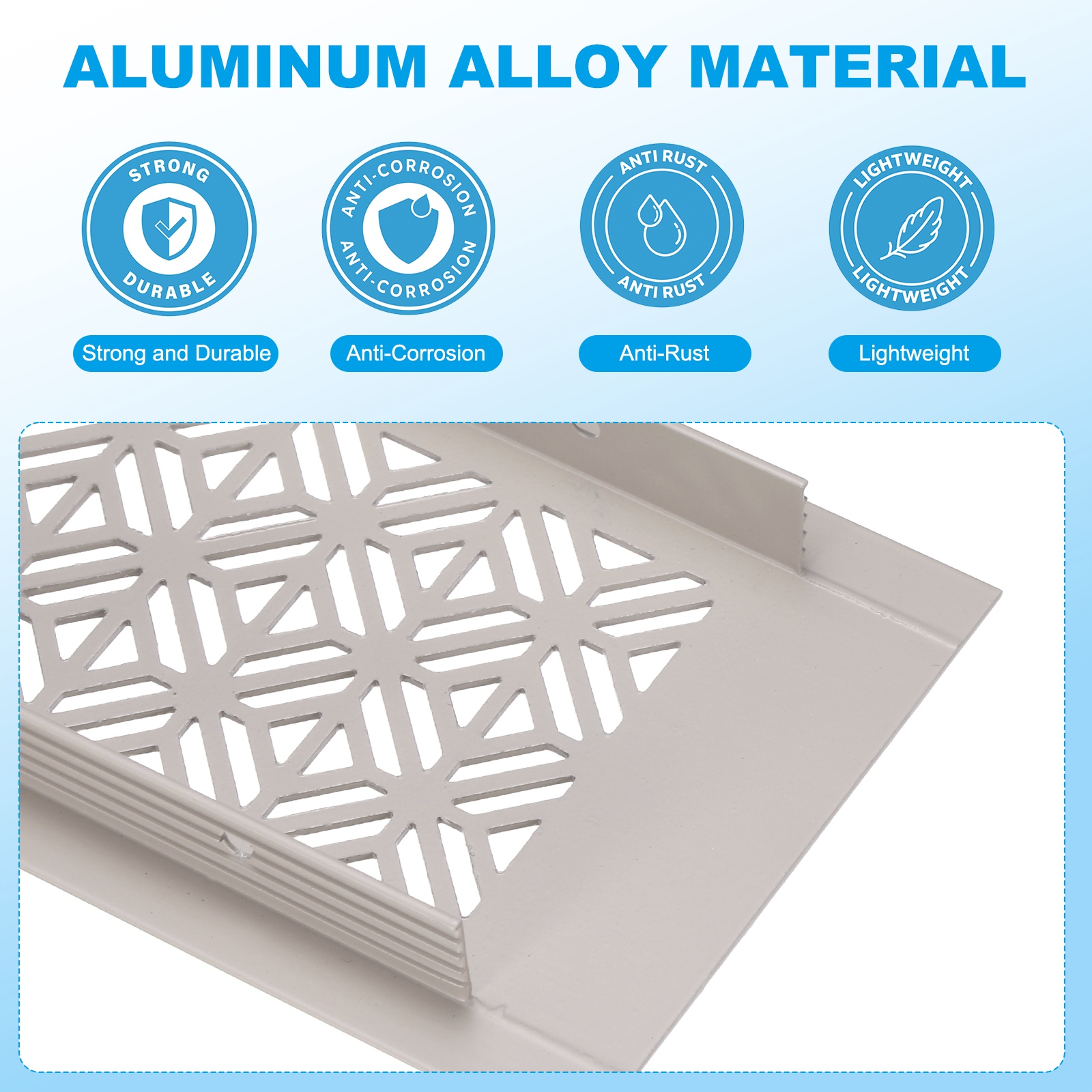 16 x 3 Inch Door Air Vent Cover, Heavy Duty Aluminum Grille Ventilation Cover Louvered with Mounting Screws for Cabinet Wardrobe Door, Cashmere Gray
