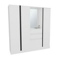 thumbnail image 3 of Depot E-Shop Deseret Armoire, 4 Doors, 2 Drawers, 5 Shelves, 1 Mirror, White, 3 of 8