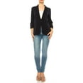 thumbnail image 5 of Women's Versatile Blazer for Work Casual Wear Ruched SleevesSingle Button, 5 of 8