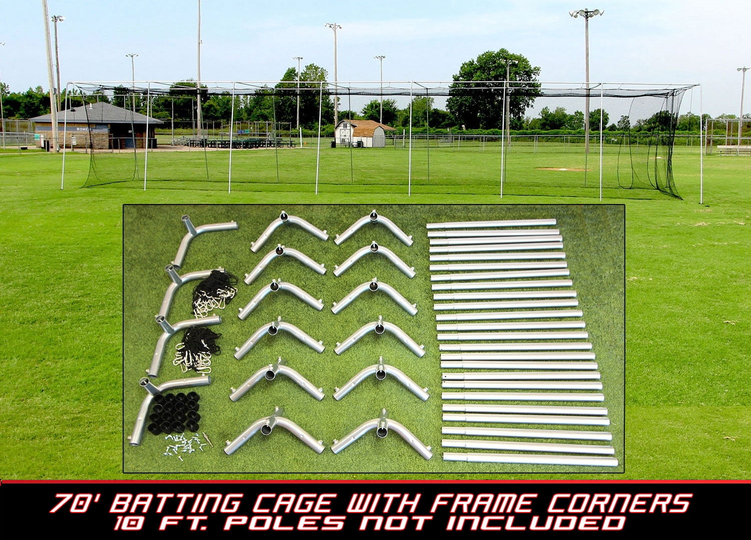 Cimarron 70x14x12 24 Batting Cage & Frame Corners