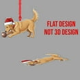thumbnail image 4 of ViciArt Golden Retriever Christmas Ornament, 3mm Acrylic or Wood, Holiday Tree Decoration, Santa Hat, Festive Dog Decor, 4 of 4
