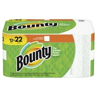 Bounty Paper Towels, White, 12 Super Rolls = 22 Regular Rolls