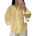 thumbnail image 4 of Endives Womens Linen Shirt Button Down Shirts Long Sleeve Casual Blouses Linen Clothes Thin Lightweight Breathable Womens Top, 4 of 6