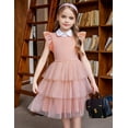 thumbnail image 5 of Oudiya Toddler Girls Fluffy Tutu Dress Tiered Summer Party Sundress Tulle Cute Dresses for Kids 2-7Y, 5 of 8