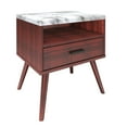 thumbnail image 4 of Boyd Sleep Marcello Mid Century Modern Faux Marble One Drawer Nightstand, Cherry, 4 of 8