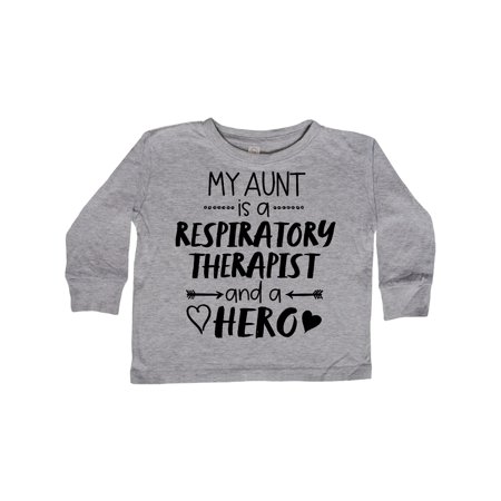 

Inktastic My Aunt is a Respiratory Therapist and a Hero Gift Toddler Boy or Toddler Girl Long Sleeve T-Shirt