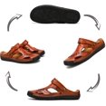 thumbnail image 2 of Mens Closed Toe Leather Sandals Summer Casual Fisherman Sandals Walking Outdoor Beach Shoes, 2 of 8